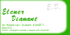 elemer diamant business card